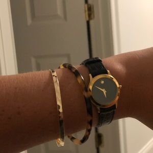 Movado black crystal sapphire watch